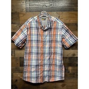 Eddie Bauer Shirt Men's XLT Multi Plaid Short Sleeve Pocket‎ Hiking Button Down